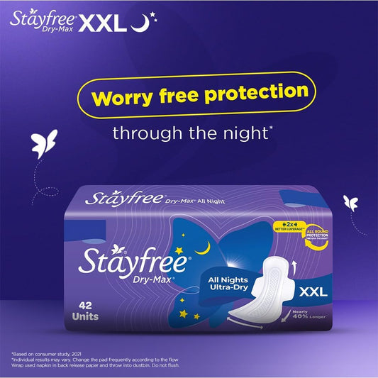 Stayfree Dry Max All Night XL: 42 pads