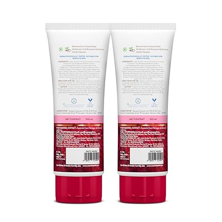 Mamaearth Beetroot Gentle Face Wash: Beetroot & Hyaluronic Acid, Pack of 2, 100 ml each