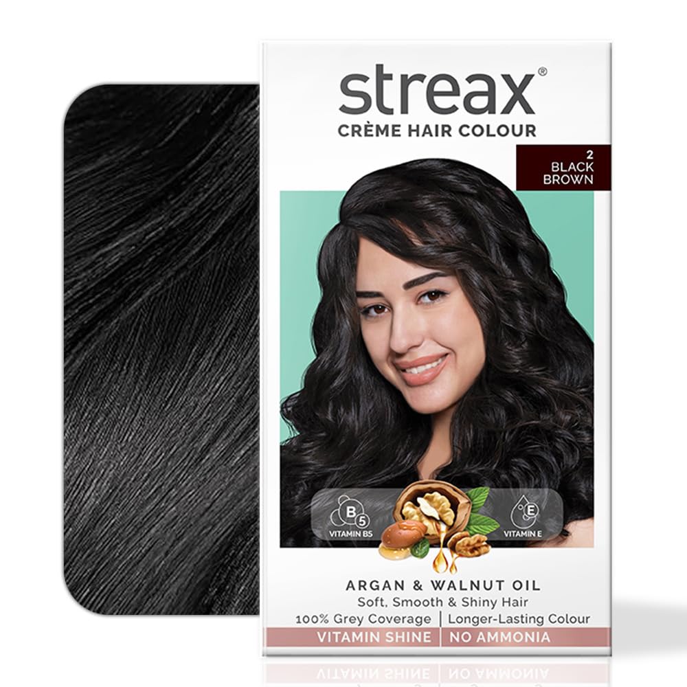 Streax Permanent Hair Colour: 2 Black Brown, 4.2 fl oz,