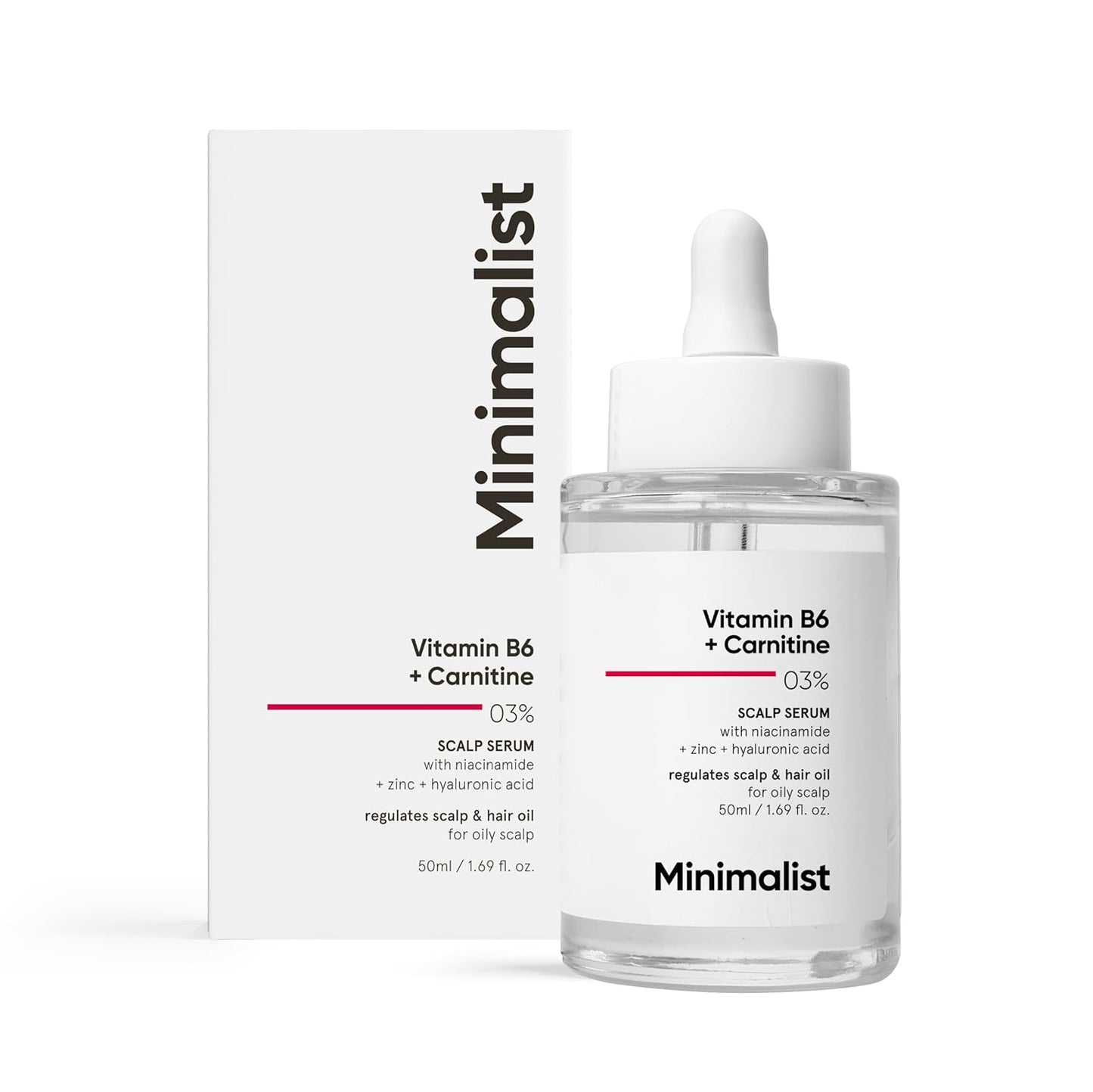 Minimalist Vitamin B6 + Carnitine 03% Scalp Hair Serum for Sebum & Oil control with Niacin