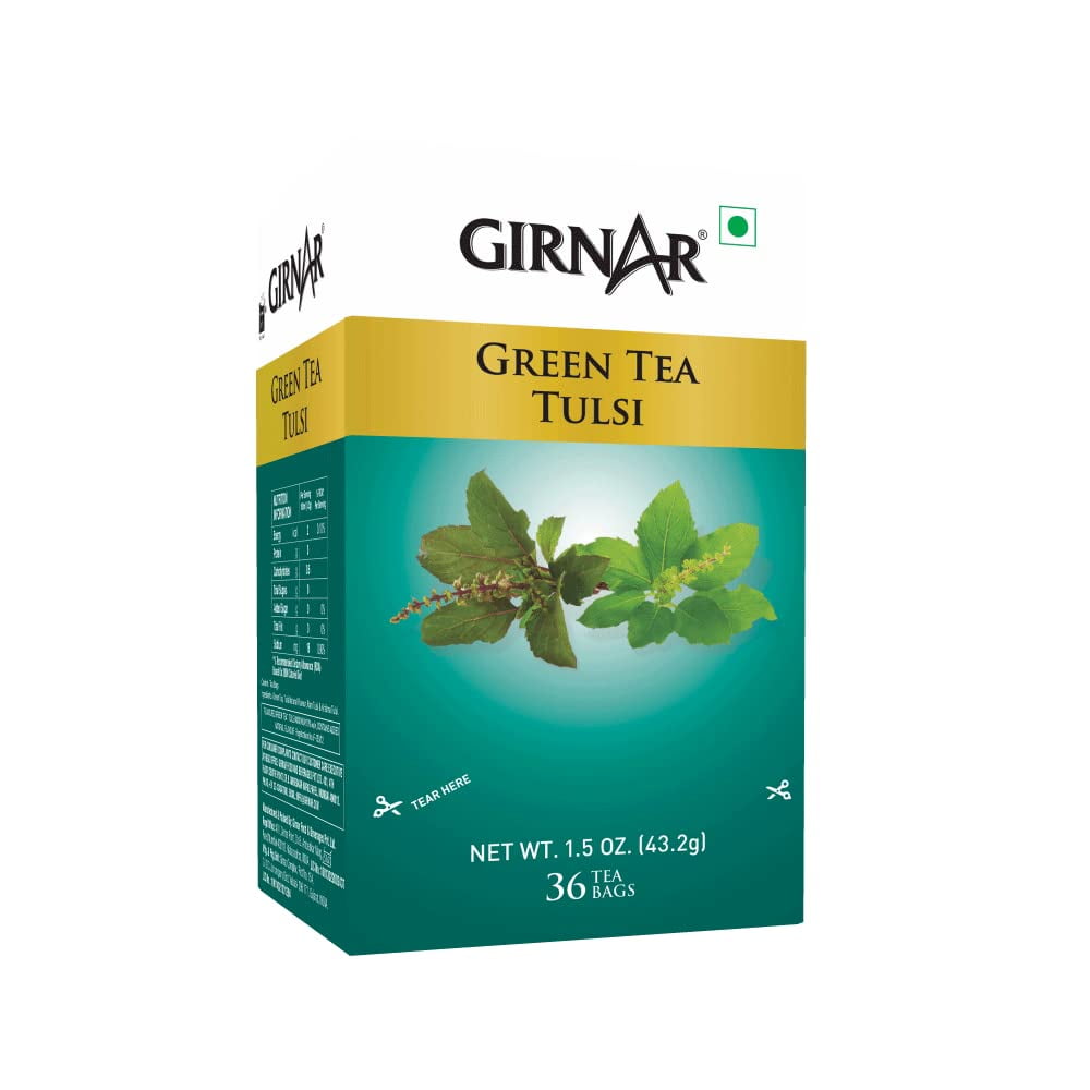 Girnar Green Tea With Tulsi (Basil Leaves) (36 Tea Bag)