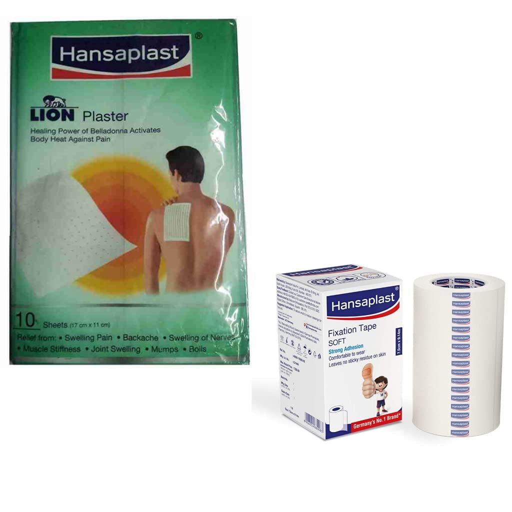 Hansaplast Combo Of Hansaplast Lion Plaster + Hansaplast 7.50 Cm X9.14M Fixation Tape