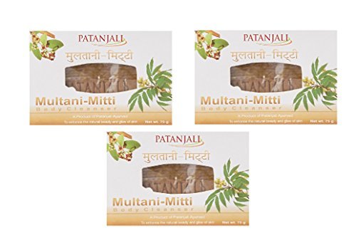 Patanjali Ojas Multani Mitti Body Cleanser, 75g (Pack of 3)