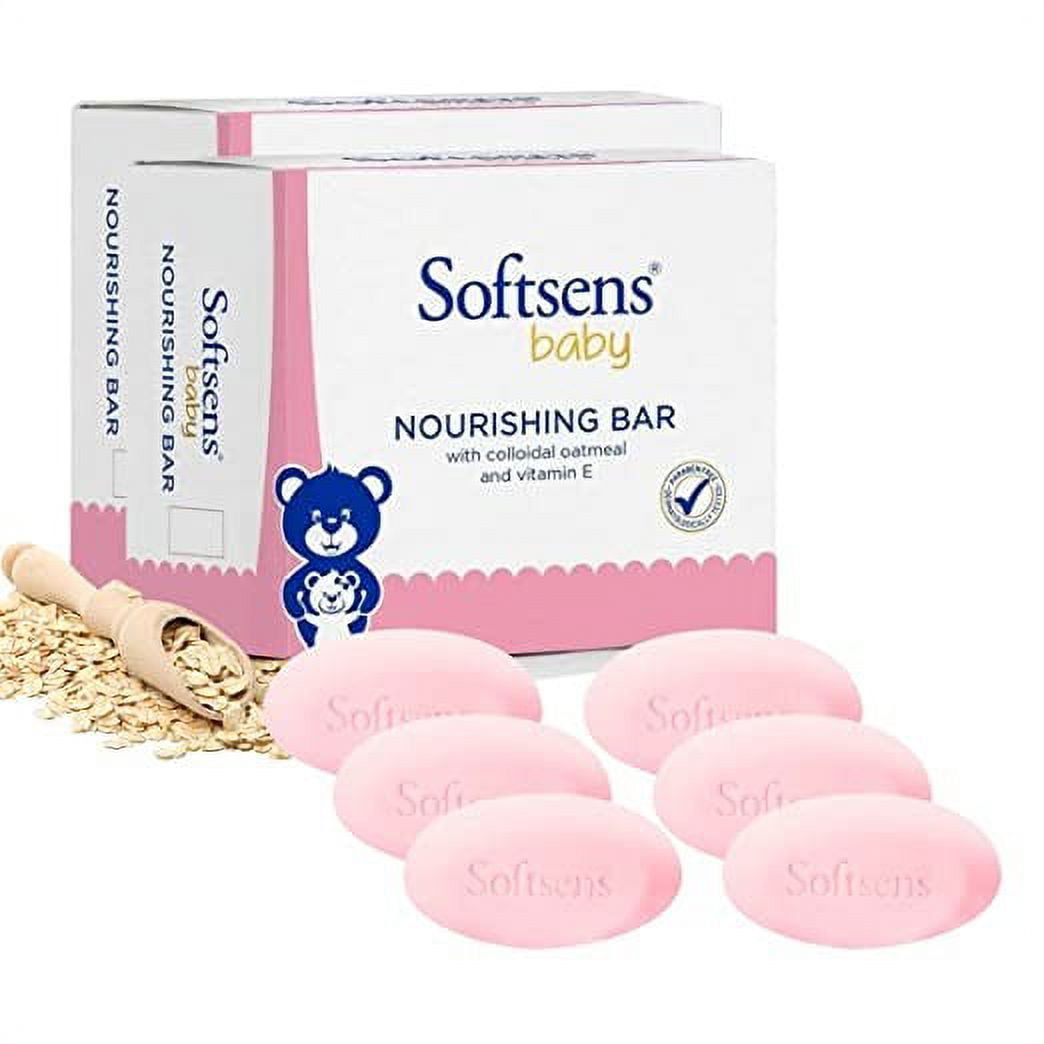 Softsens Baby Soap - Baby Nourishing Bar Soap with Colloidal Oatmeal, Shea Butter & Vitami