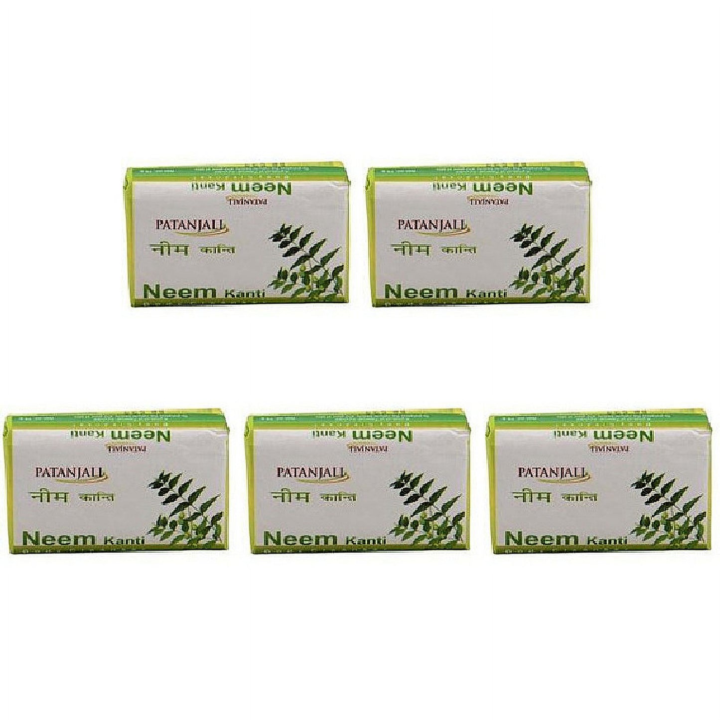 Pack Of 5 - Patanjali Neem Kanti Body Cleanser Soap Bar - 140 Gm (4.93 Oz)