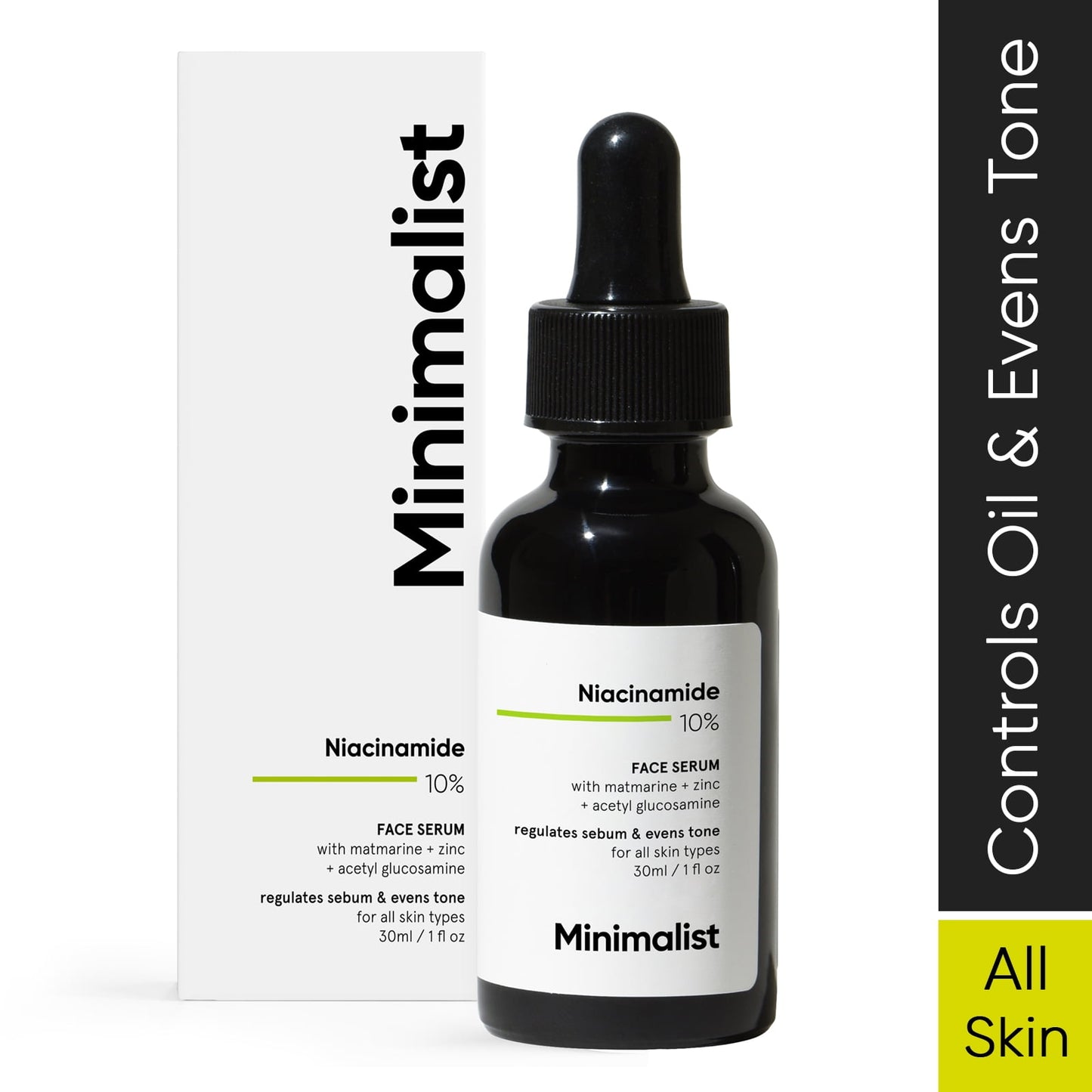 Minimalist 10% Niacinamide FaceSerum for Acne Marks, Blemishes Oil Balancing with Zinc | S