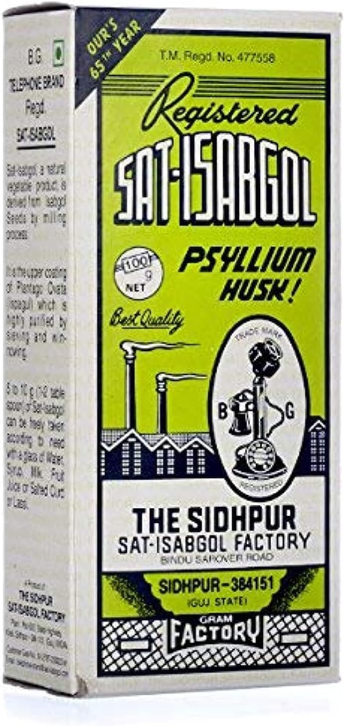 Telephone Brand Psyllium Husk – Sat-Isabgol: 100g, Pack of