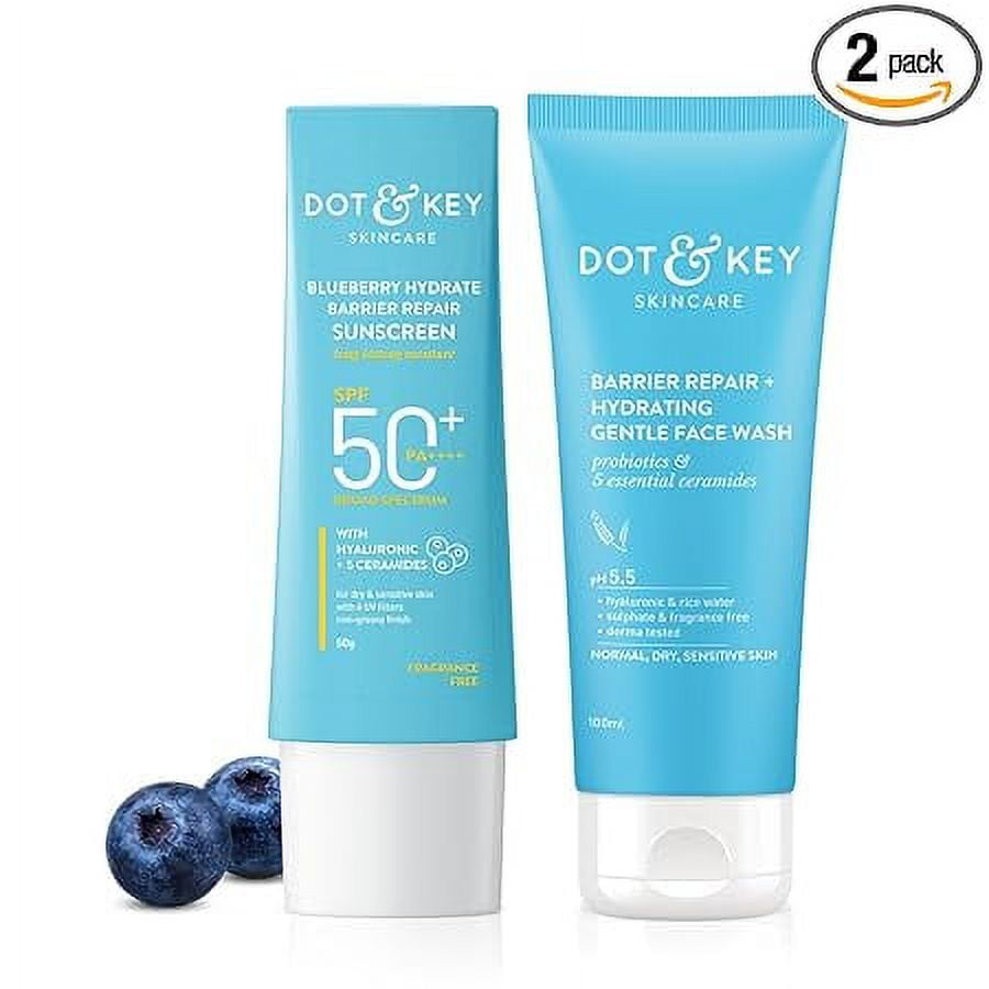 Dot & Key Barrier Repair + Hydrating Gentle FaceWash 100ml & Barrier Repair Sunscreen SPF