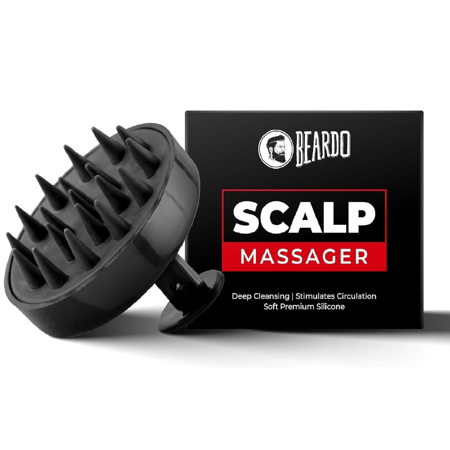 Beardo Scalp Massager for Hair with Removable Handle | Soft Silicone Bristles for Dry Mass