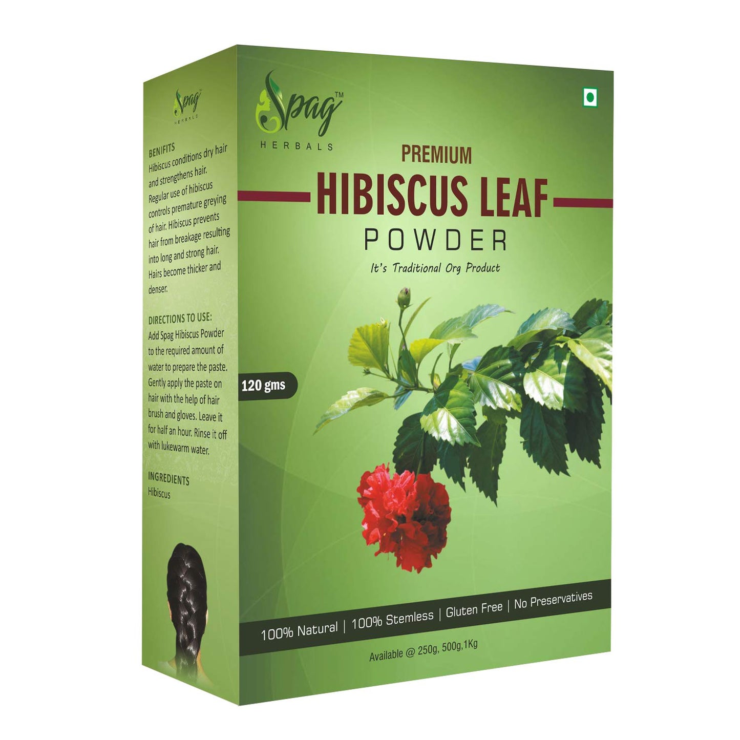 Spag Herbals Organic Hibiscus Leaves HairCare Powder (120g)