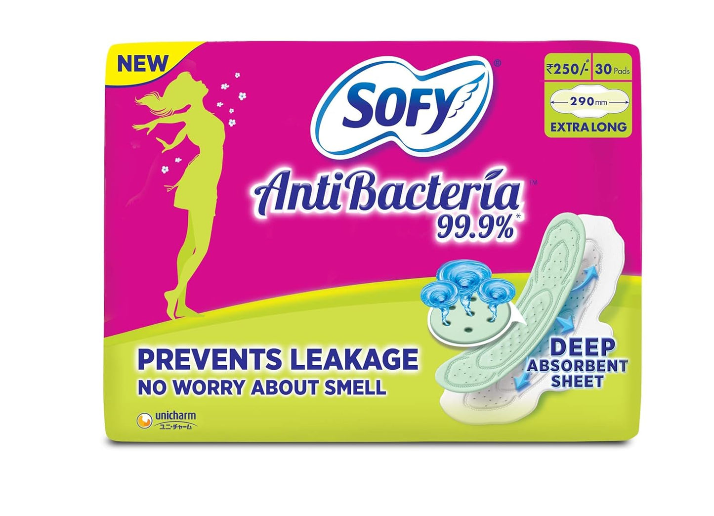 Sofy Antibacteria Extra Long Pads - 30 Count