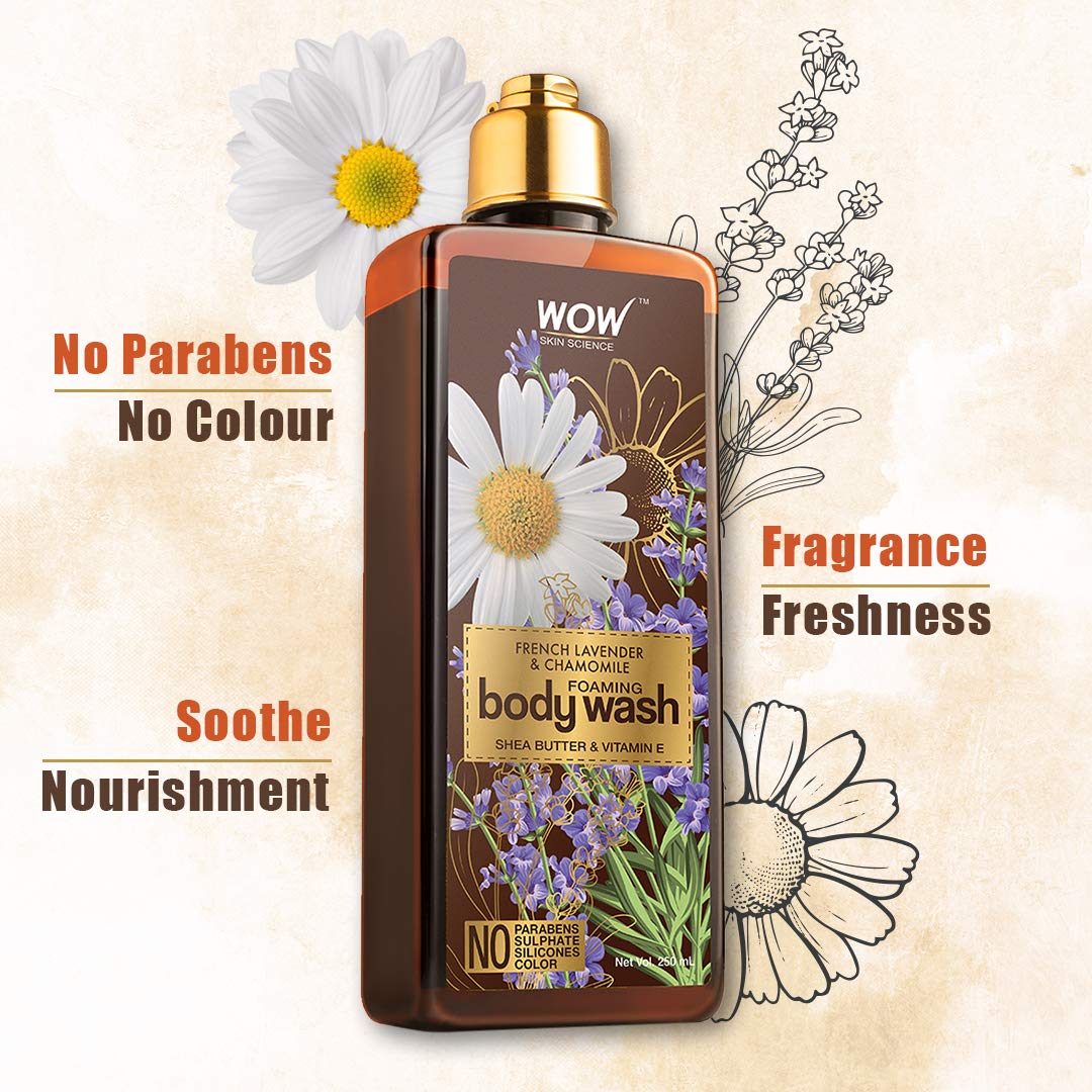 WOW Lavender Chamomile Foaming Body Wash: 250 ml