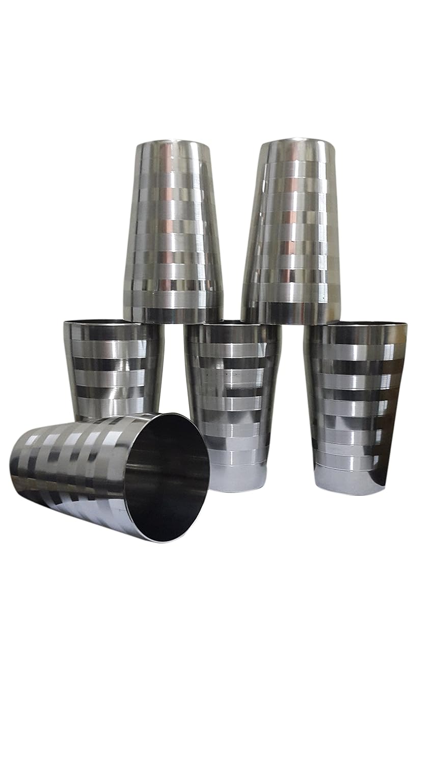 iKonbi Stainless Steel 6 Pcs Lassi/Cocktail Shaker Glass- 750 ml Each
