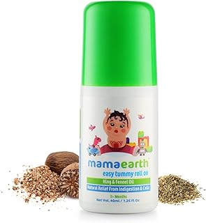 Mamaearth Easy Tummy Roll On Oil for Colic & Gas Relief with Hing & Fennel Oil, 40ml (For
