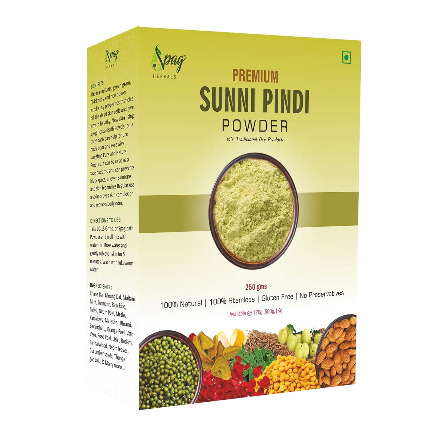 Spag Herbals Premium Organic Sunni Pindi Bath Powder 250g