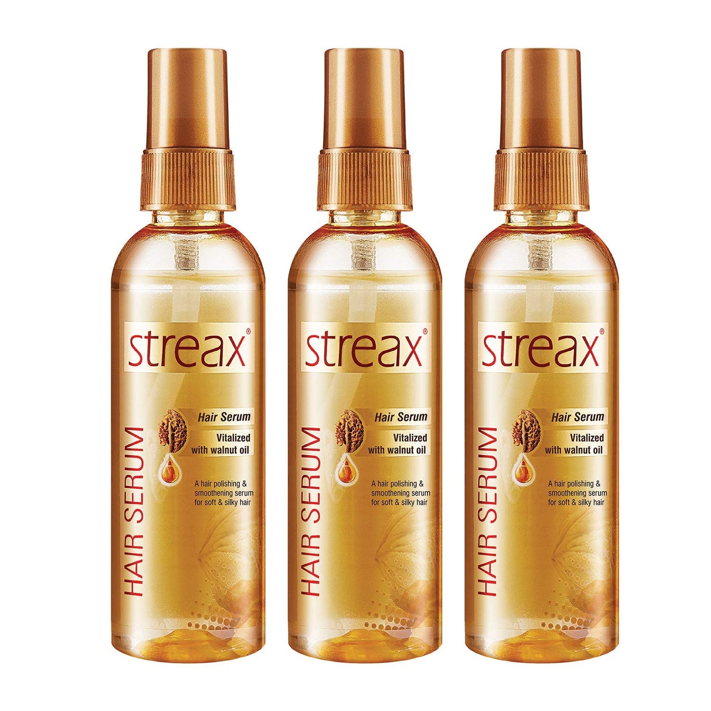 Streax Hair Serum: Walnut Oil, Instant Shine & Smoothness,