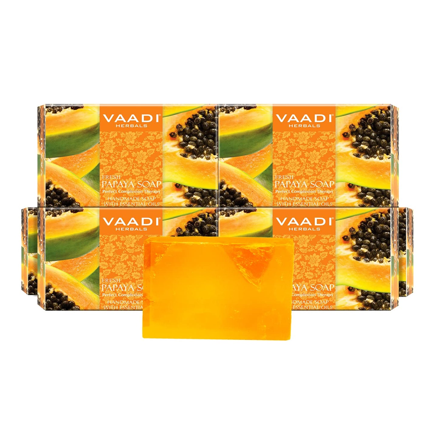 Vaadi Herbals Fresh Papaya Soap 75 g, Pack of
