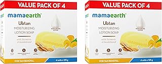 Mamaearth Ubtan Moisturizing Lotion Soap 125g x 8 (Pack of 8) | Removes Tan | Benefits of