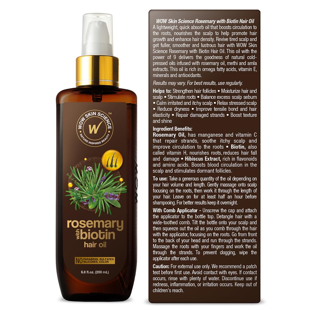 WOW Rosemary Biotin Hair Oil: 6.8 oz