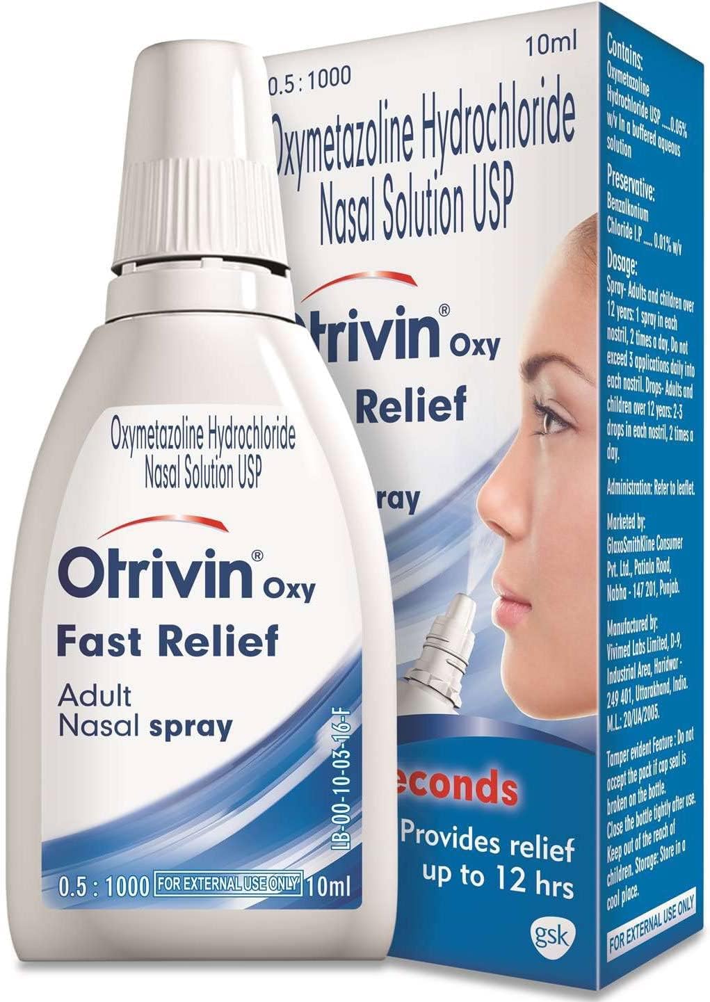 Otrivin Adult Nasal Spray: Fast Acting, Pack of