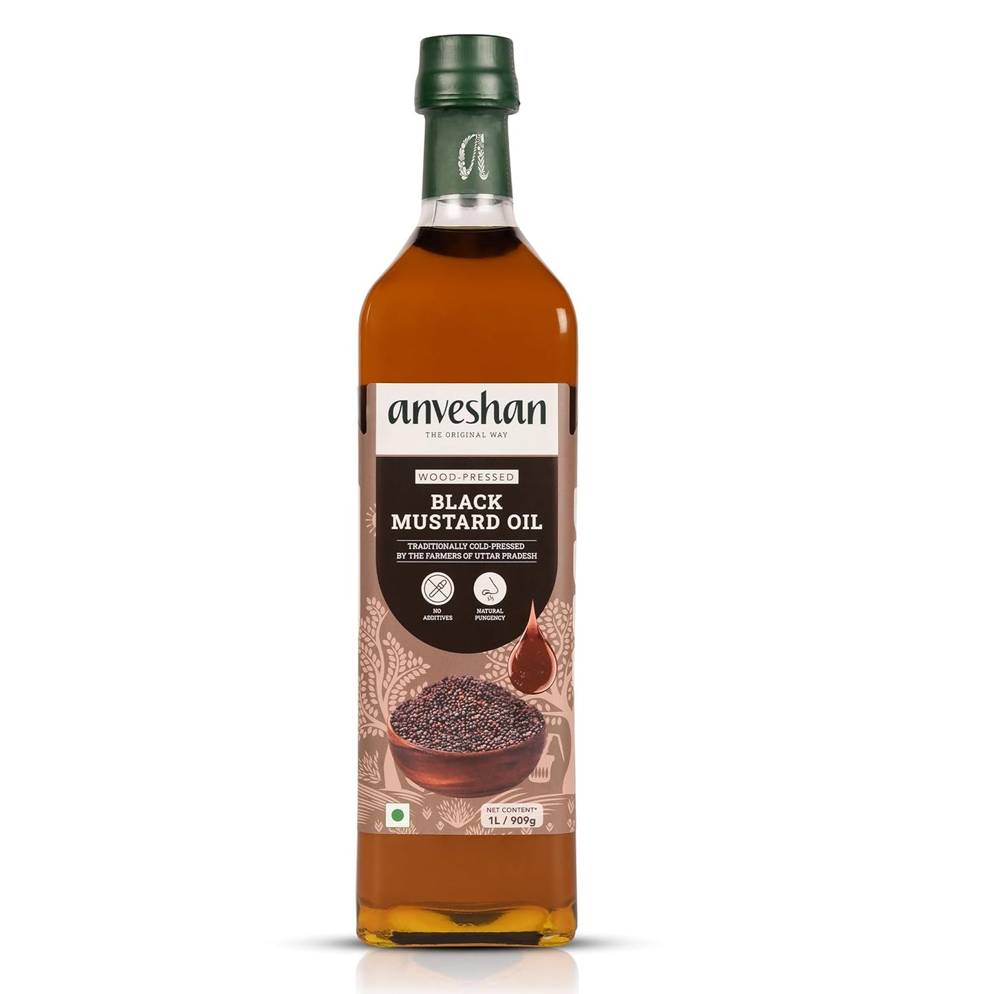 Anveshan Wood Pressed Black Mustard Oil: 1000