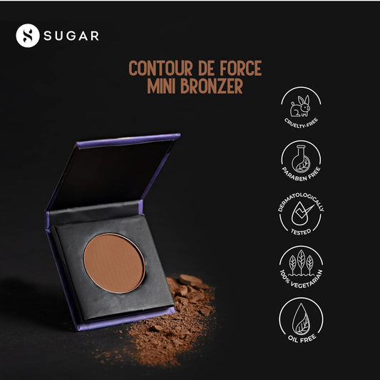 SUGAR Cosmetics Contour De Force Mini Bronzer: 02 Woody Wonder