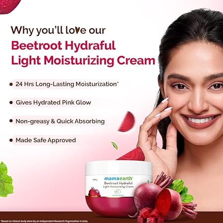Mamaearth Beetroot Hydraful Light Moisturizing Cream: 200 g