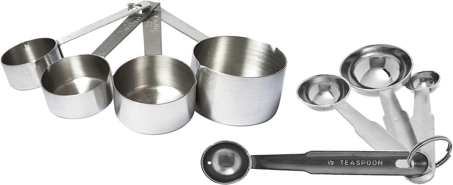iKonbi Set of 4 Heavy Measuring Cup and 4 Measuring