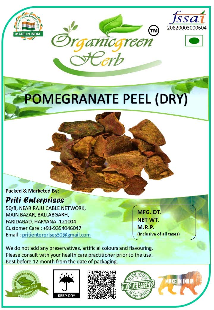 ORGANICGREEN HERB Pomegranate Peel Dry - 200GM Anar KA CHILKA Dry