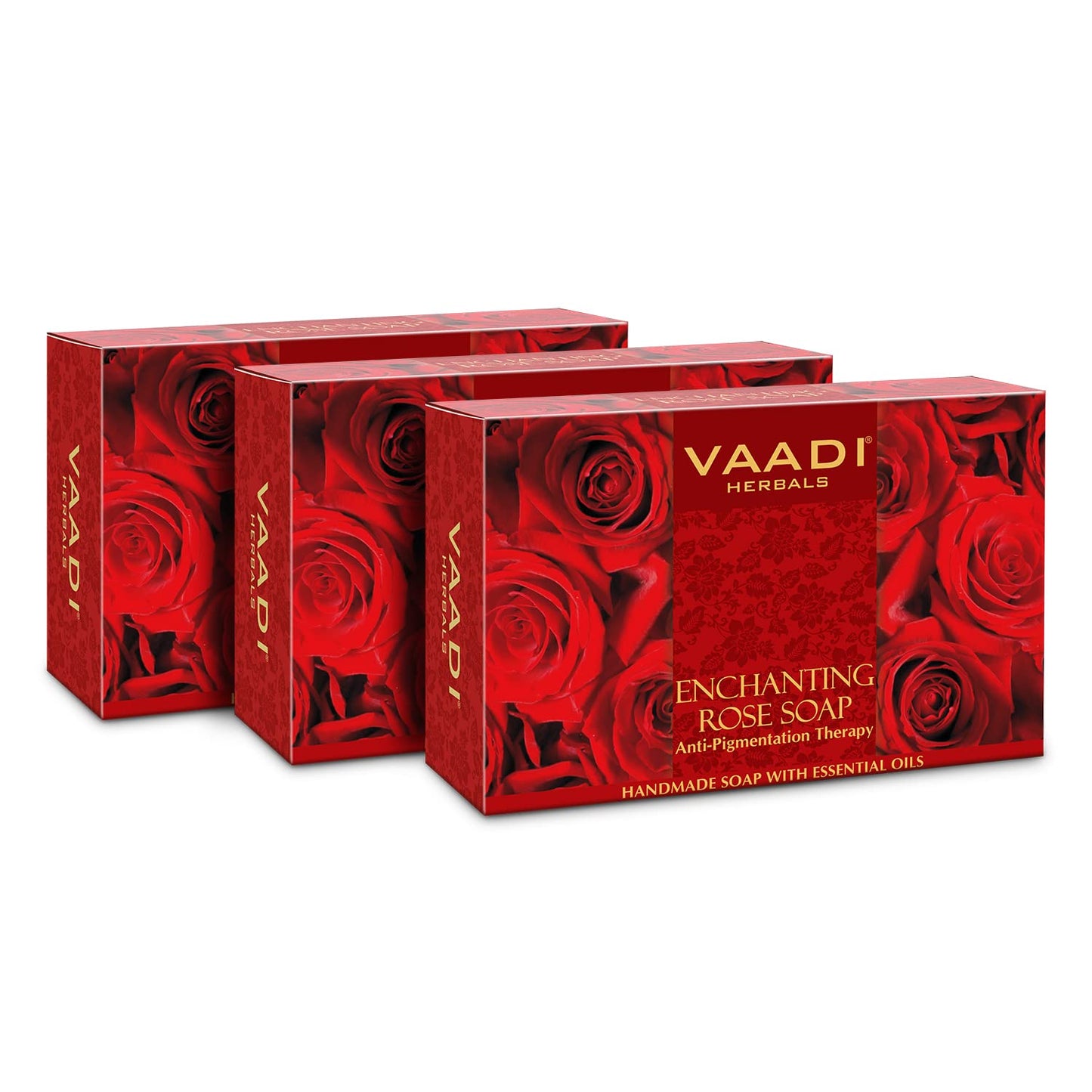 Vaadi Herbals Enchanting Rose Soap Mulberry Extract, 75 g, Pack of