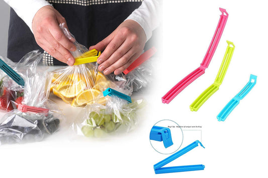 iKonbi Multipurpose Food Snack Plastic Bag Clip Sealer/Packet Sealer Clamps/Manual Vacuum Bag Sealer/Food Pouch Clip/Bag Zipper for Home Kitchen Multicolor -18pc