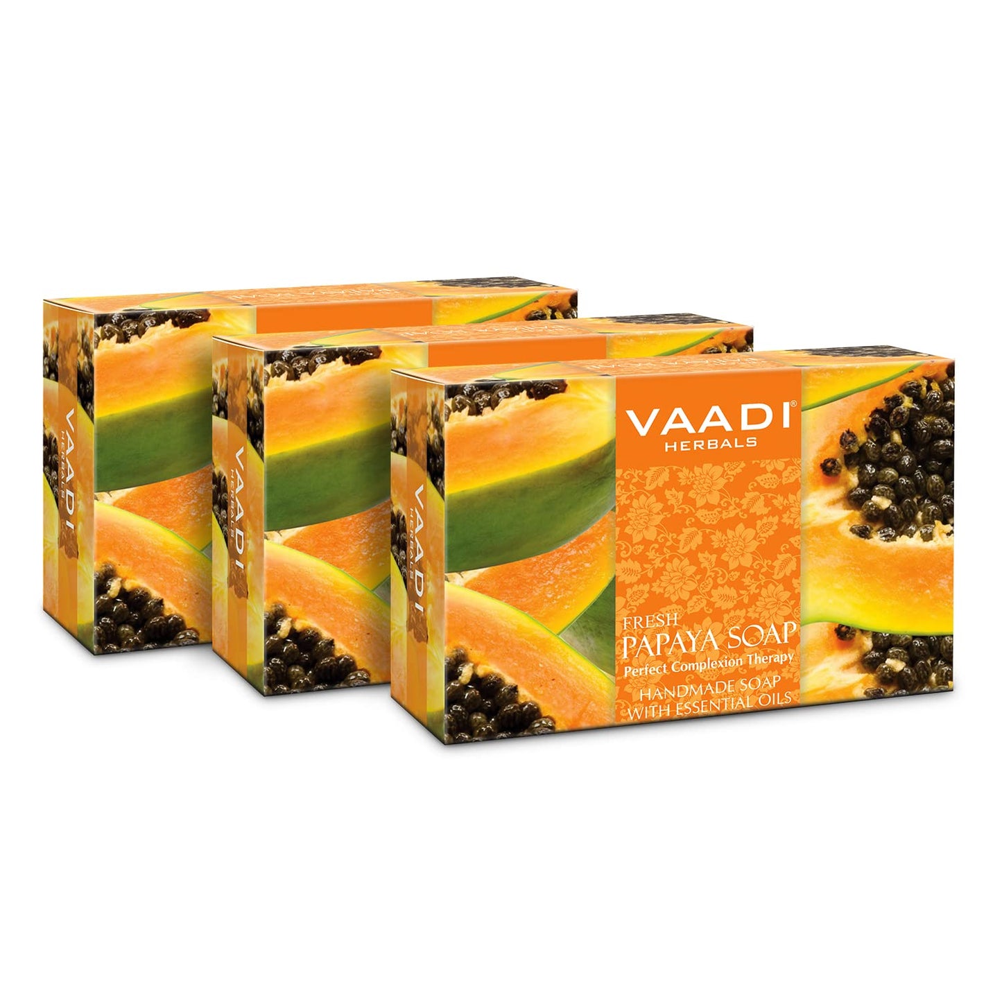Vaadi Herbals Fresh Papaya Soap 75 g, Pack of