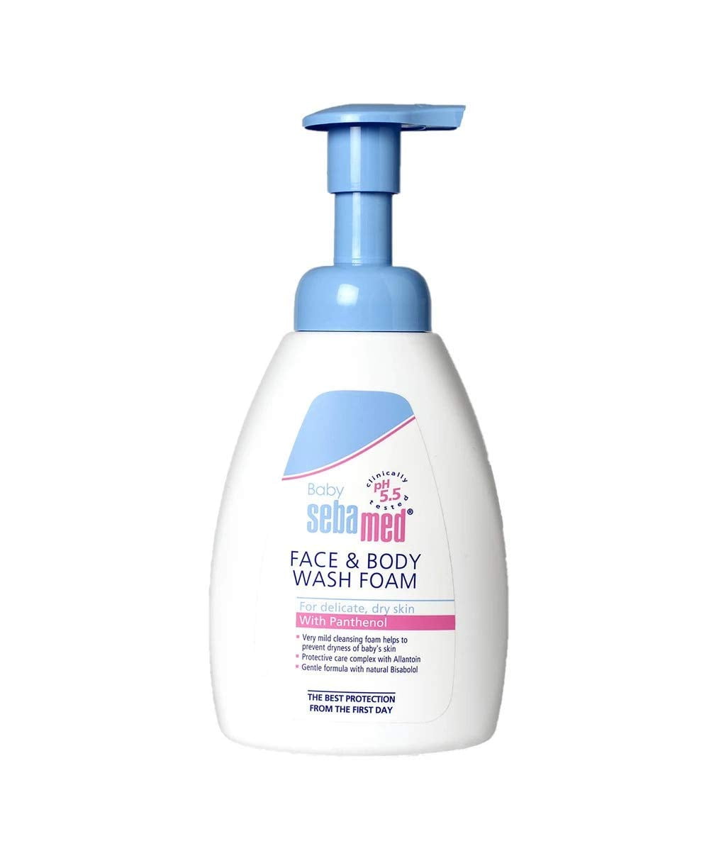 Sebamed Baby Face & BodyWash Foam|Ph 5.5|With Panthenol & natural Bisabolol| For delicate,