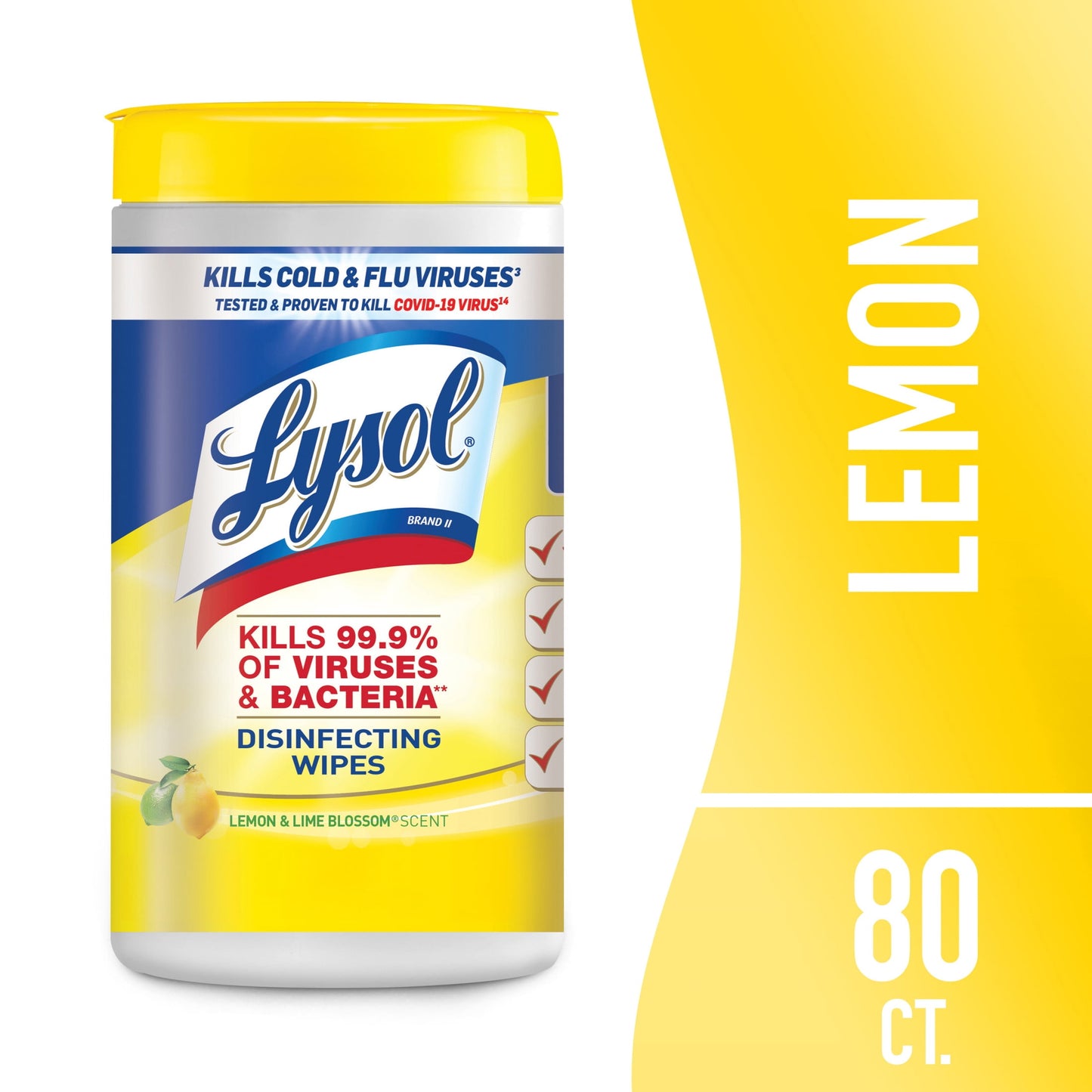 Lysol Disinfectant Wipes, Multi-Surface Antibacterial Cleaning Wipes, Lemon and Lime Bloss