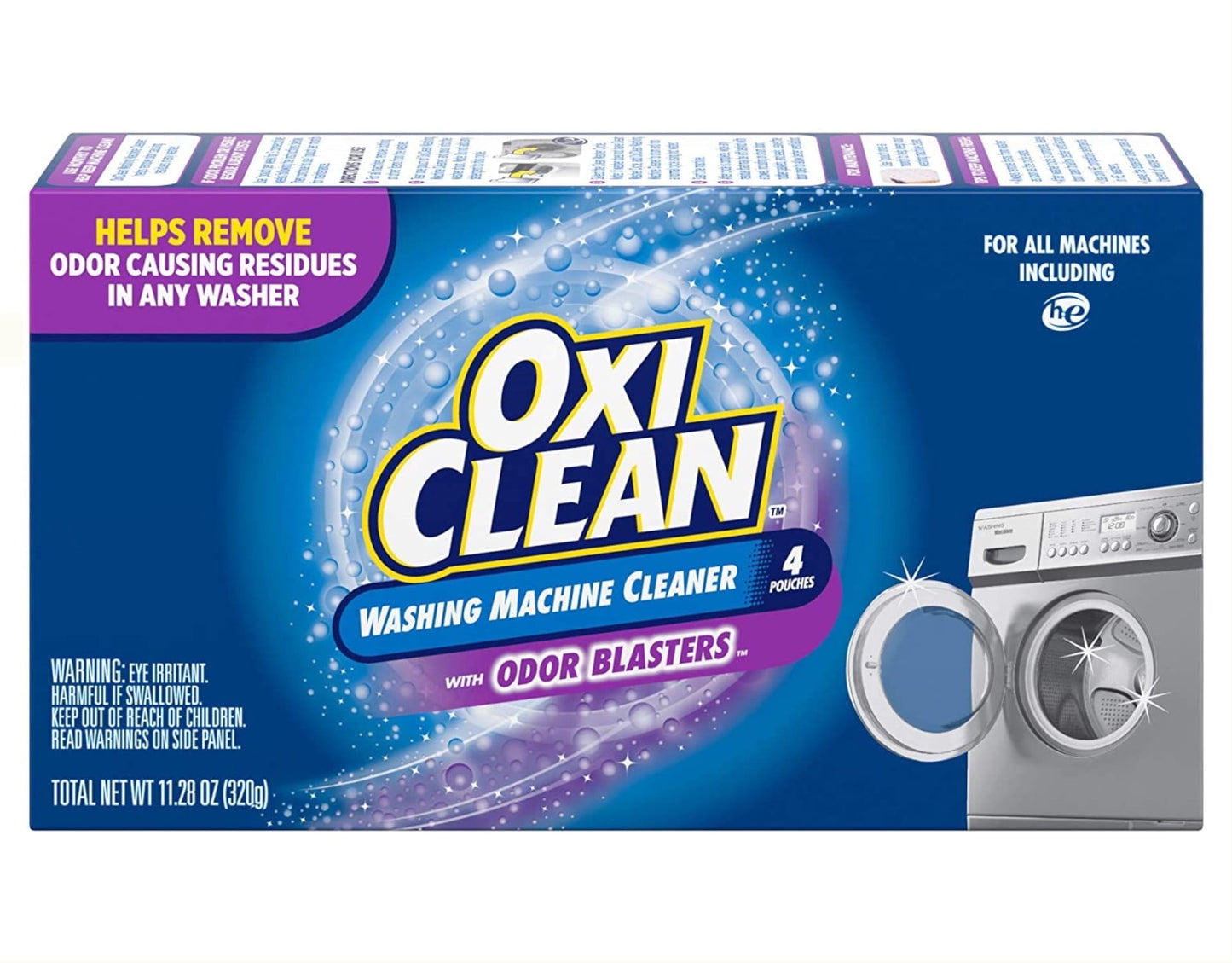 OxiClean Washing Machine Cleaner with Odor Blasters, 4 Count 11.28 oz