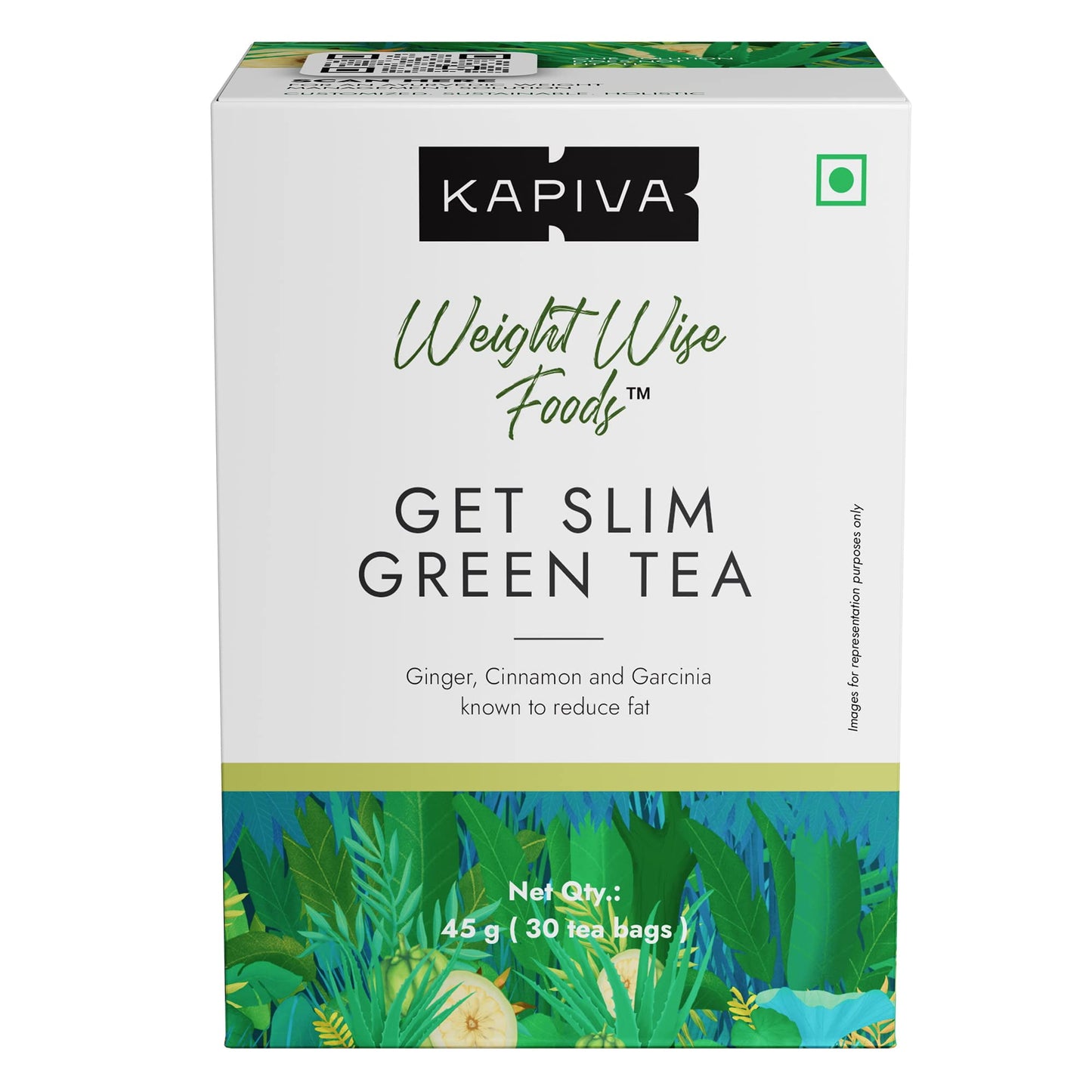 Kapiva Get Slim Tea (45Gms) | Lemongrass Flavored + Natural Metabolism Booster For Healthy