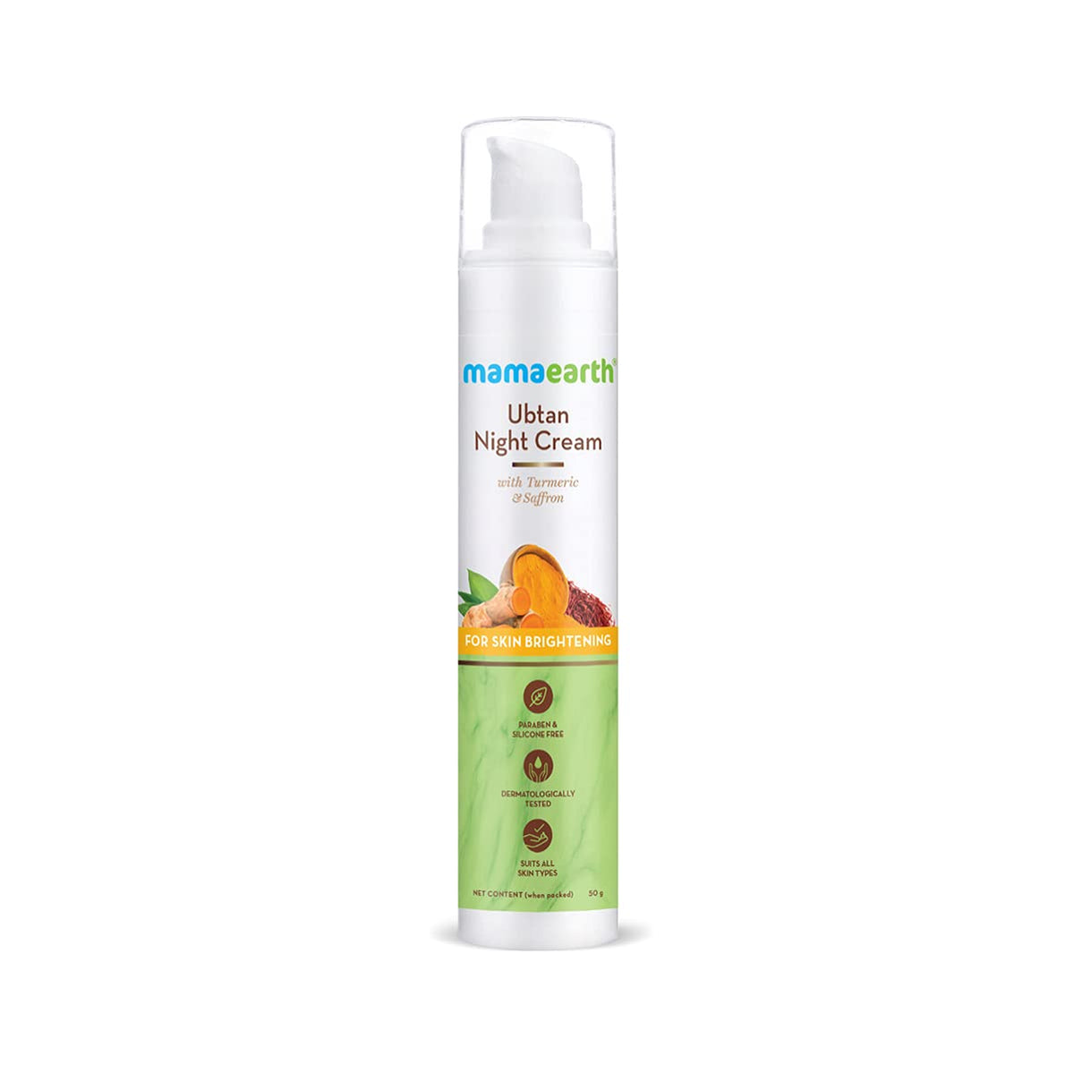 Mamaearth Ubtan NightCream: Turmeric & Saffron, 50 g