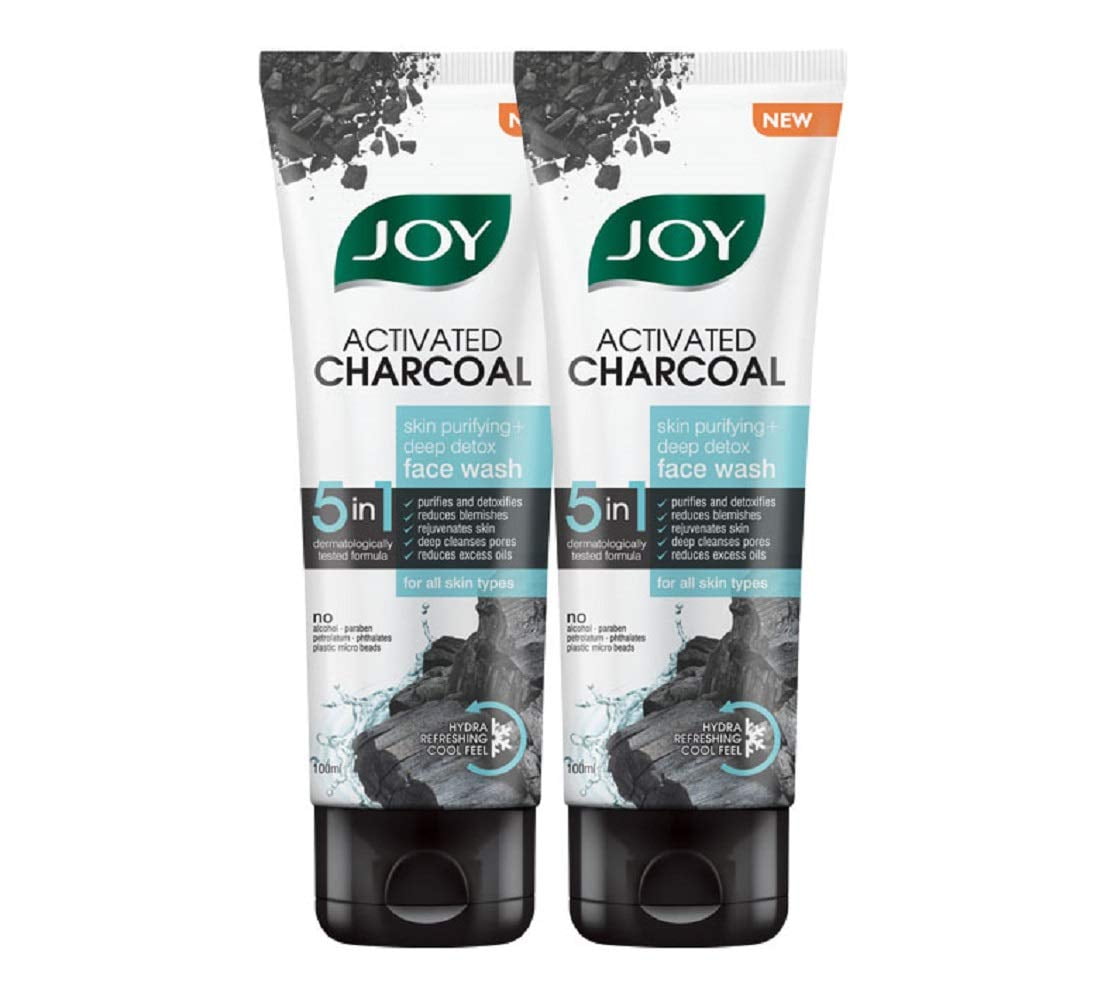 Joy Activated Charcoal FaceWash | Skin Purifying (Pack of 2 X100ml)