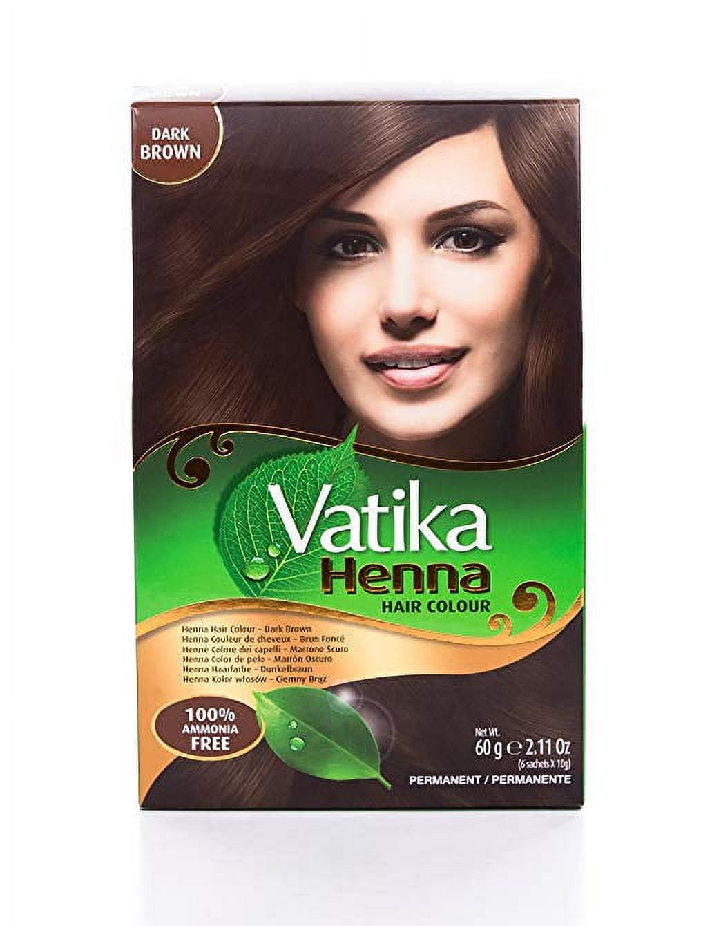 Vatika Henna Dark Brown Hair Color 60g 100% Ammonia Free