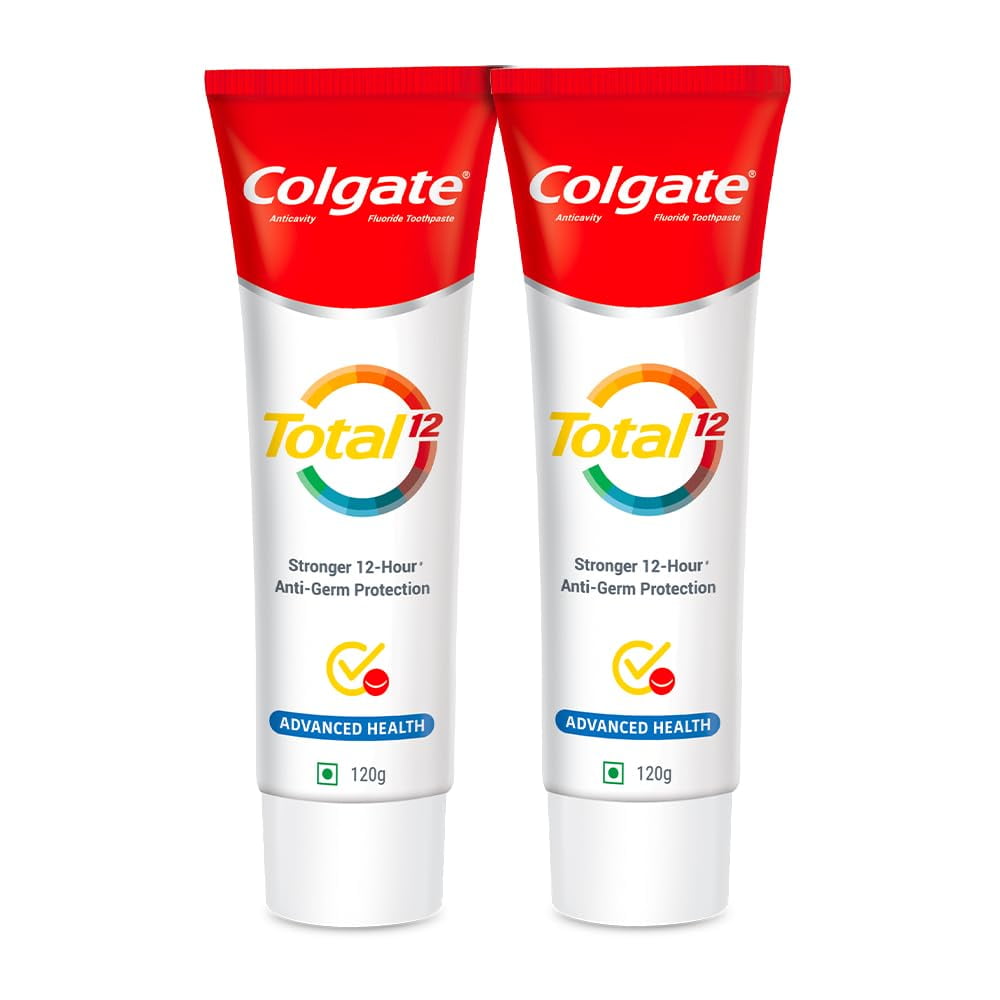 Colgate Total Whole Mouth Health, Antibacterial Toothpaste, 120gm + 120gm (240gm) (Advance