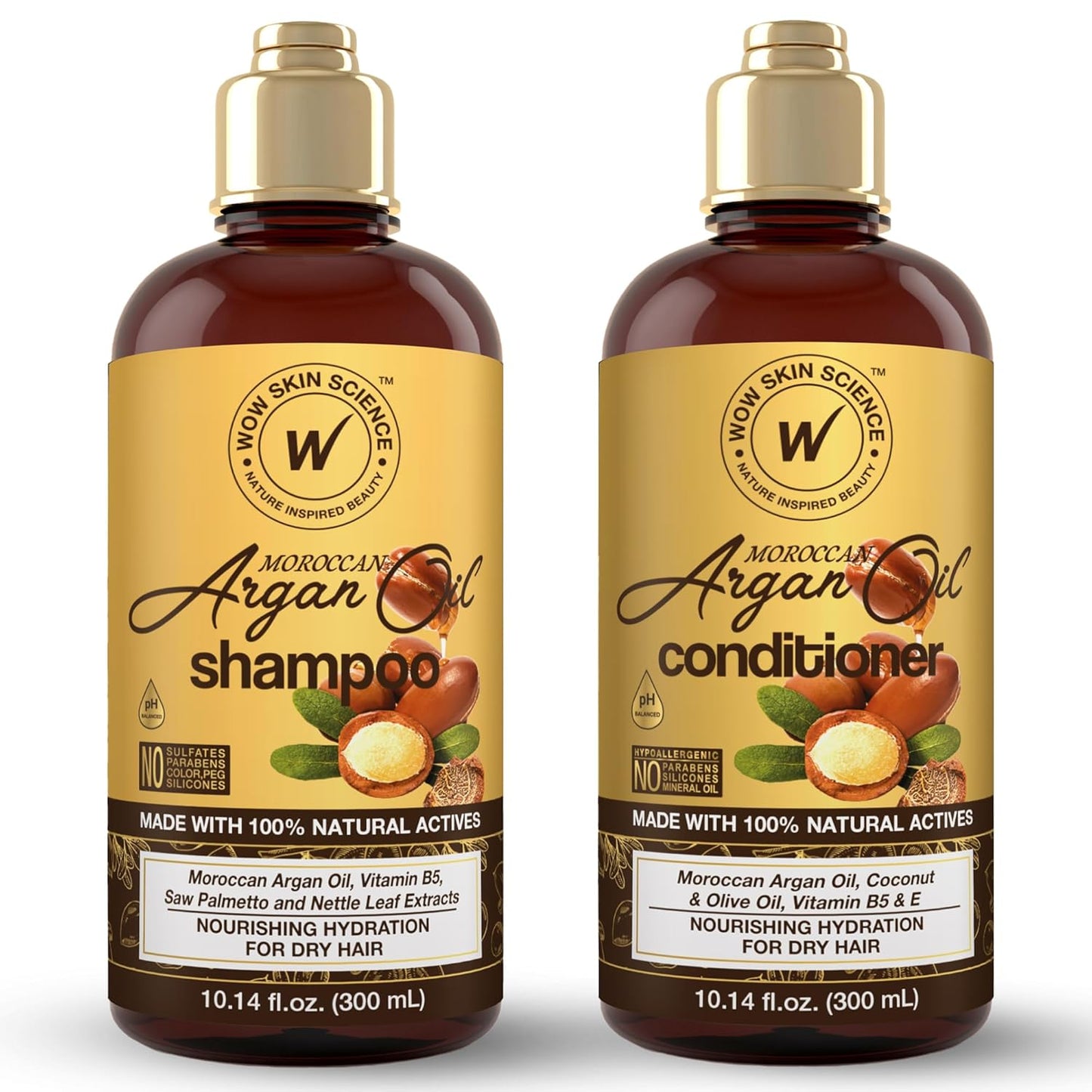 WOW Moroccan Argan Oil Shampoo & Conditioner Set: 300 ml
