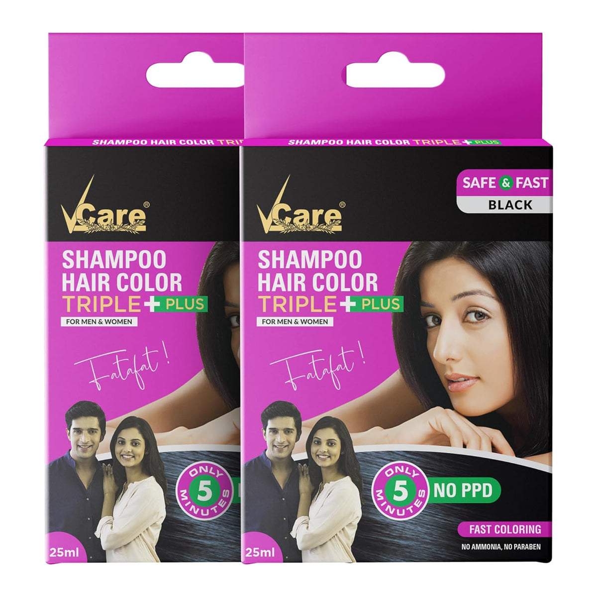 VCare Shampoo Hair Color: Black, 25