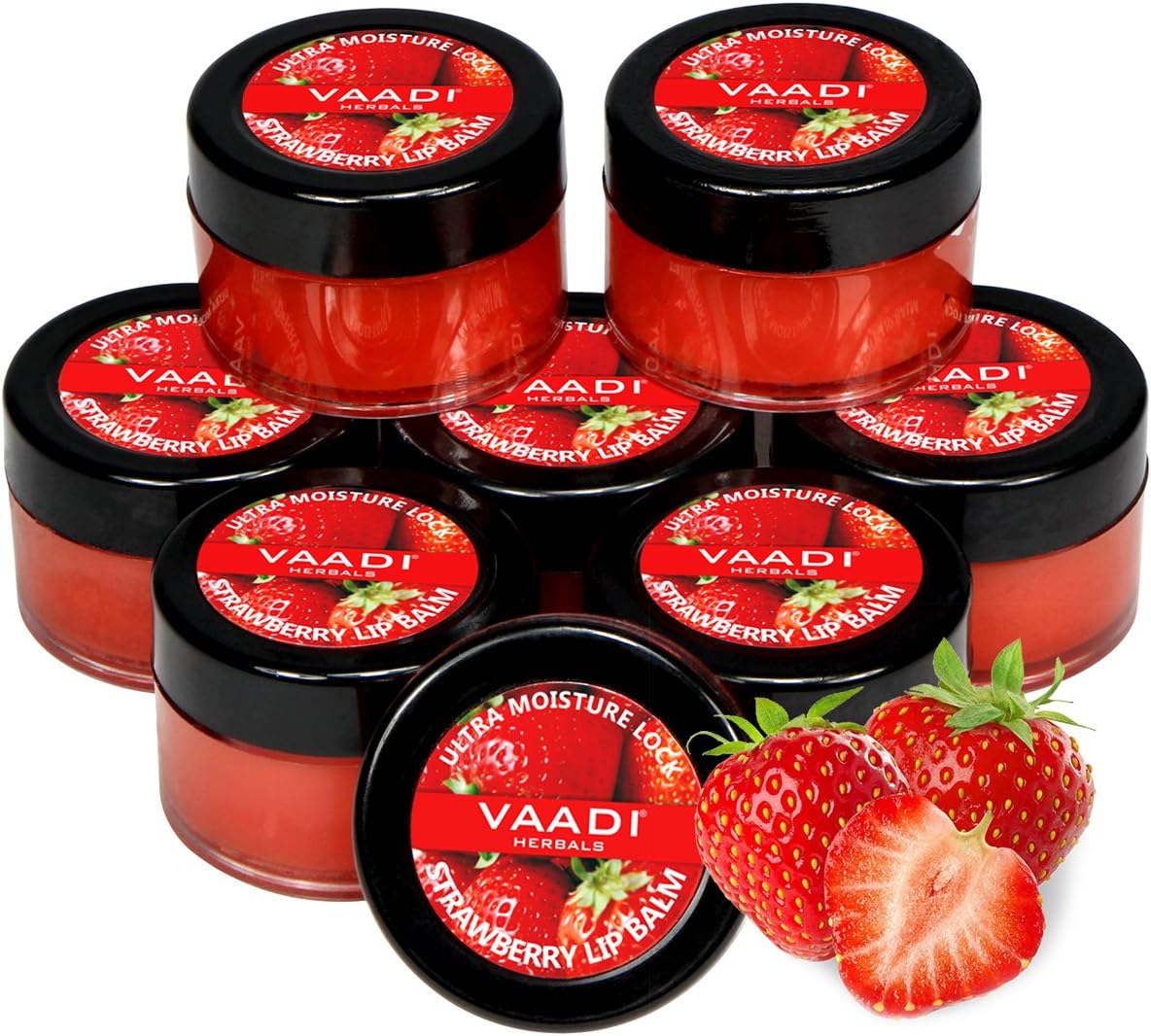 Vaadi Herbals Lip Balm, Strawberry & Honey, 10 g, Pack of