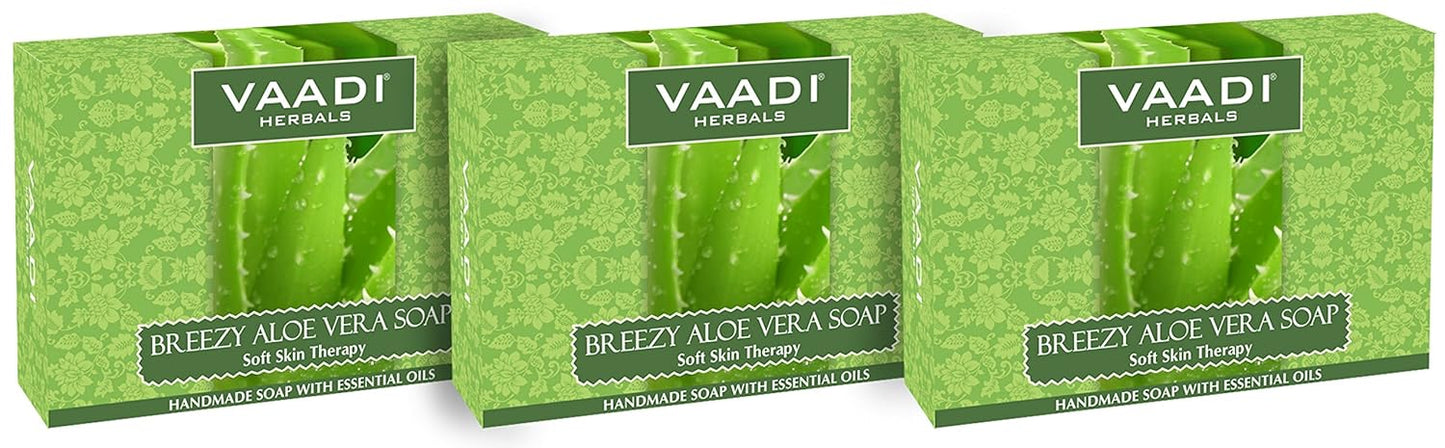 Vaadi Herbals Soap Bar Breezy Aloe Vera Natural Soap Antibacterial Soap For All Skin Type