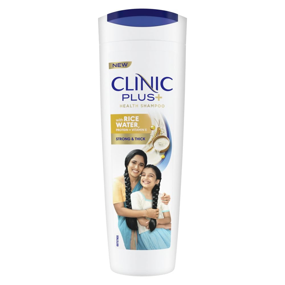 Clinic Plus Strong & Thick Shampoo with Milk Protein + Almond Oil for Hair Strengthening,