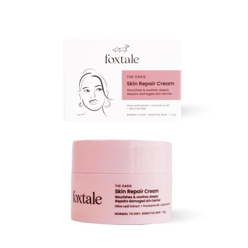 Foxtale Skin Repair Cream With Olive Leaf Extract, Provitamin B5 And Niacinamide For Dry A