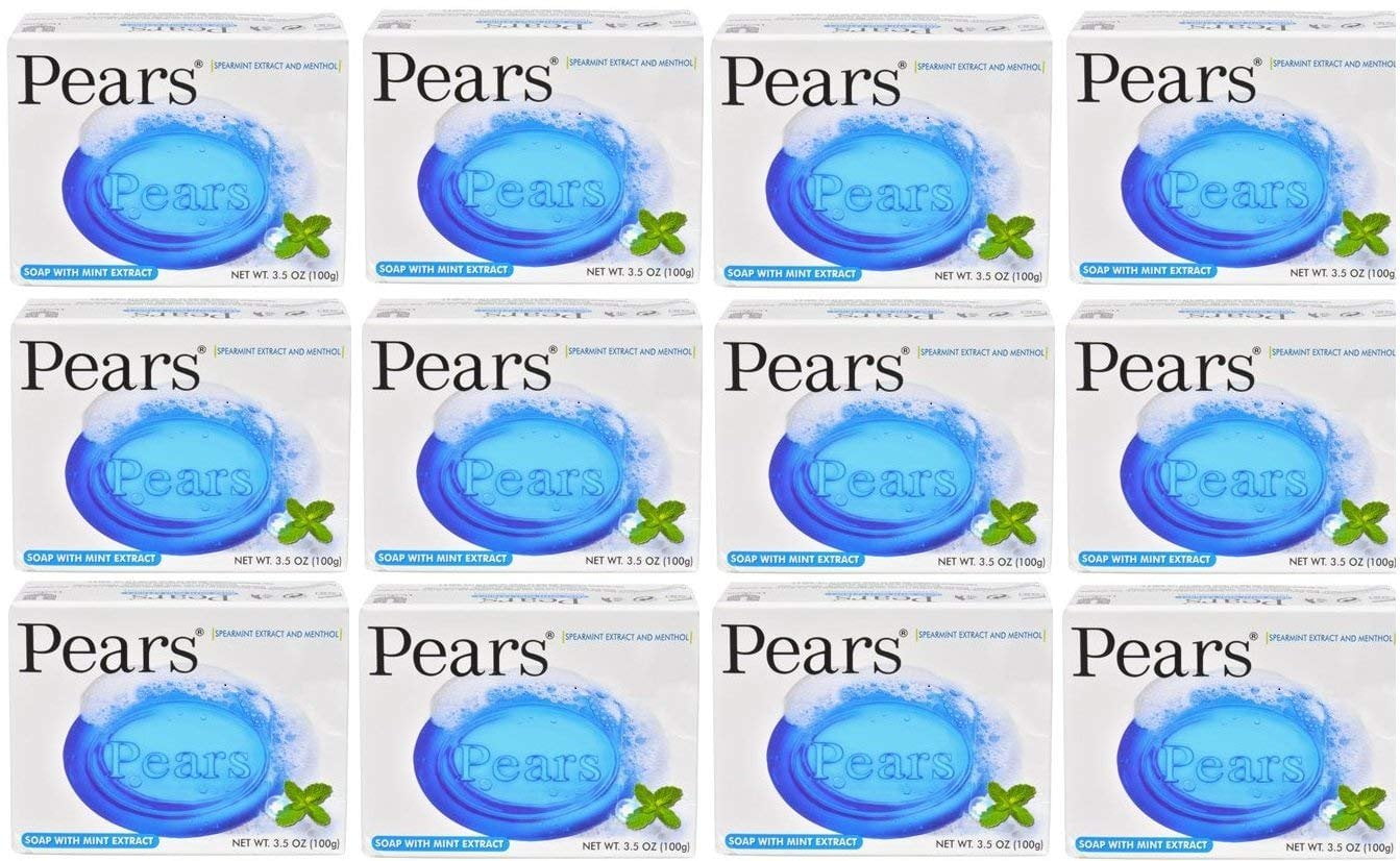 Pears Soap with Mint Extract, 3.5 oz Bars (12-Bars)