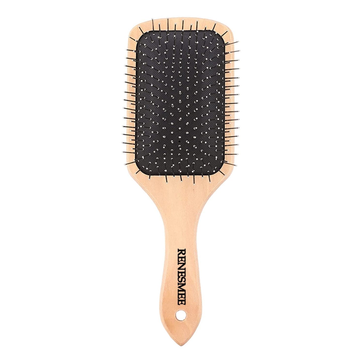 Renesmee Metal Pin Bristle Hair Brush - Detangling, Anti-Static Paddle Grooming Tool - Rou