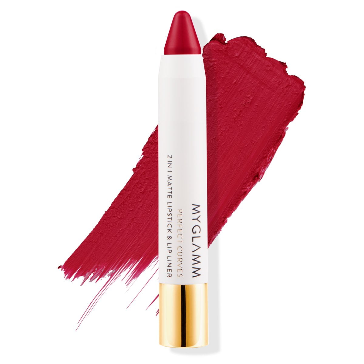 MyGlamm Perfect Curves Matte Lip Crayon-Siren (Red)-3.7 gm | Brick Pink Matte Lipstick | L