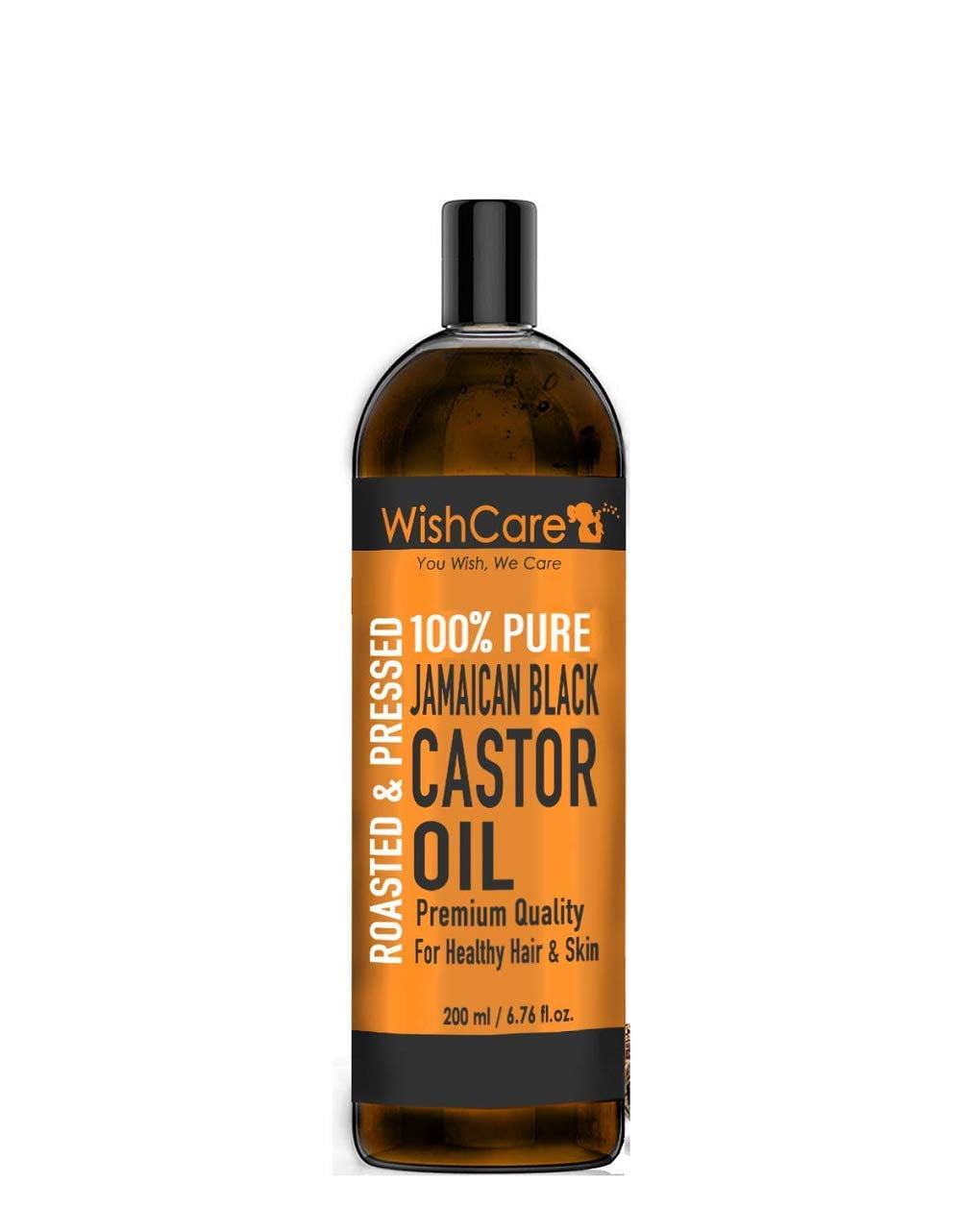 WishCare Premium Jamaican Black Castor Oil For Hair & Skin - Roasted & Pressed - 200 Ml